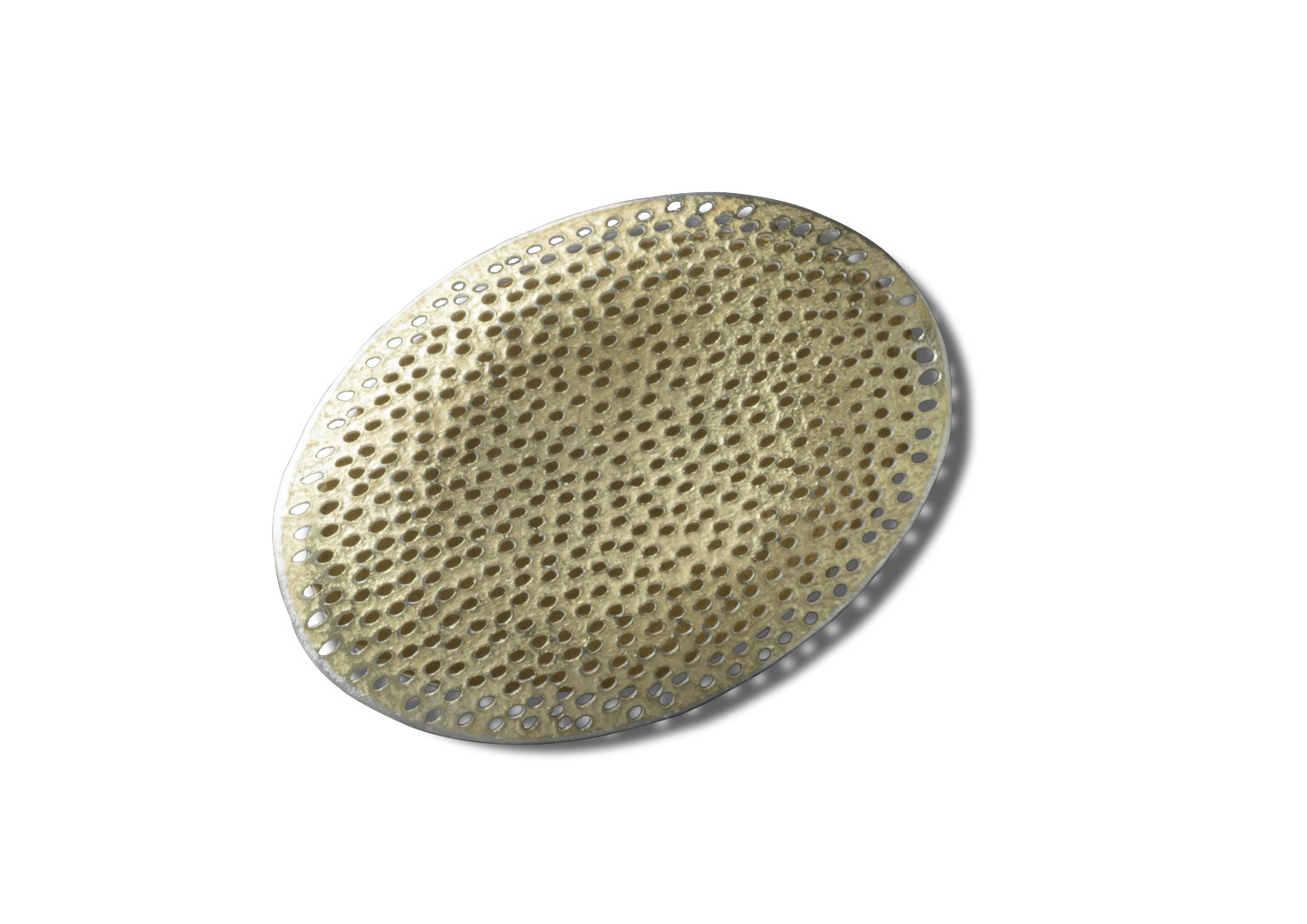 Textured oval brooch/pendant with holes